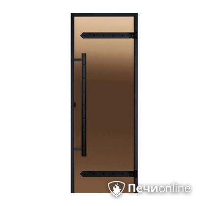 Дверь для бани Harvia Стеклянная дверь для сауны LEGEND 7/19 черная коробка сосна бронза  D71901МL в Нижневартовске